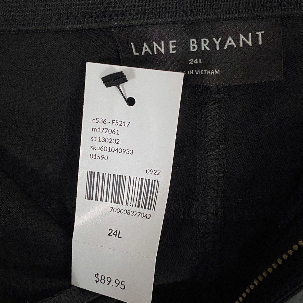 Lane Bryant 24L Black Faux Leather Skinny Pants High Rise Stretch Womens - Picture 6 of 7